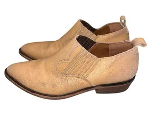 Frye Tan Gold Distressed Leather Billie Shootie Boots Booties Shoes size 10 thumbnail 1