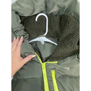 Fabletics Womens Green Hooded Puffer Jacket With Neon Zippers Coat Size M thumbnail 13