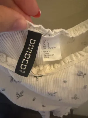 H&M Tank Top White Ruffle thumbnail 3