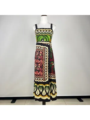 NWOT Farm Rio Multicolor Sleeveless Linen Blend Floral Midi Dress Size XS thumbnail 3