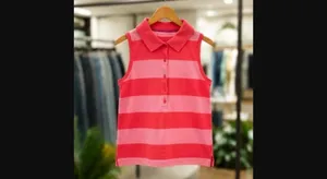 Gap BabyGap Pink Stripe Sleeveless Polo Top Girls 9-12 Months thumbnail 5