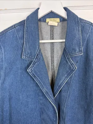 Be Blue Vintage Made in USA Cotton Denim Jean Chore Blazer Coat thumbnail 8