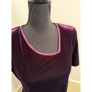 Vintage K.C. Spencer Purple Velvet Asymmetric Neck Mini Dress Whimsigoth Witchy thumbnail 3