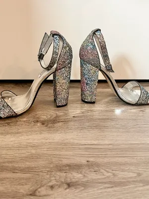 Steve Madden Carrson Multi Glitter Ankle Strap Heels Size 7.5 thumbnail 3
