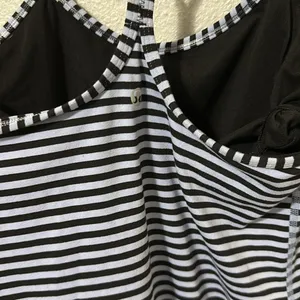 Lululemon Power Y Tank *Luon Parallel Stripe black and purple . New without tags thumbnail 5