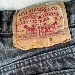 Vtg Levi's 501 17501 High Waisted Mom Jeans Black Cotton Made in USA‎ Sz 13 26" thumbnail 3