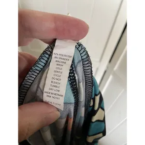 LuLaRoe Womens Leggings Sz TC Snakey Waves Teal Cream Orange Stained Glass‎ thumbnail 7