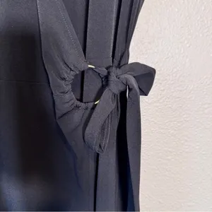 Michael Kors Black Mini Wrap Dress Womens L Casual LBD Classic Closet Staple thumbnail 7