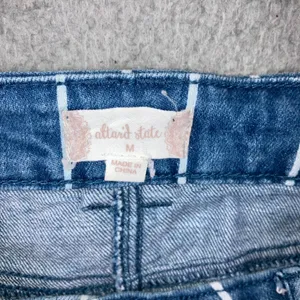 Altar'd State Denim Mini Skirt Women M Blue White Vertical Stripe Boho‎ Coastal thumbnail 3