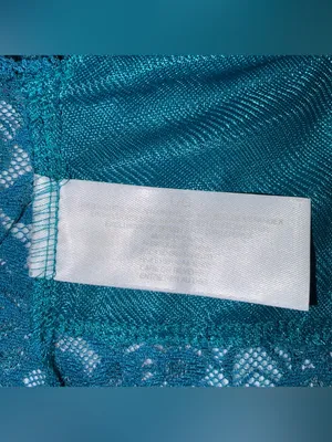 Y2K Fitted Lace Tank Top. Teal. Size: Large. thumbnail 4