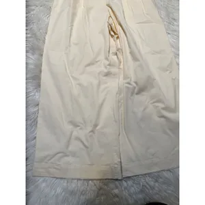 A New Day Women's Size 14 Wide-Leg Chino Pants Cream Tie Waist Pleated Stretch thumbnail 4