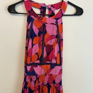 Anthropologie‎ Abel The Label Charlotte halter maxi dress orange Blue Pink M thumbnail 4