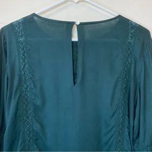 ROLLER RABBIT Embroidered 3/4 Sleeve Viscose Blouse in Emerald Green Sz XS thumbnail 8