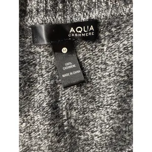 AQUA Cashmere Gray Marl V-Neck Sweater Charcoal Knit Quiet Luxury Medium‎ EUC thumbnail 4