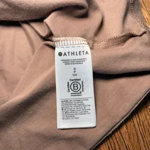 Athleta Taupe Brown Supima Cotton Long Sleeve Top Womens Small Minimalist Fall thumbnail 6