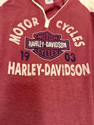 VTG Harley-Davidson Colorblock Raglan Long Sleeve Shirt Maroon Cream XXL thumbnail 4