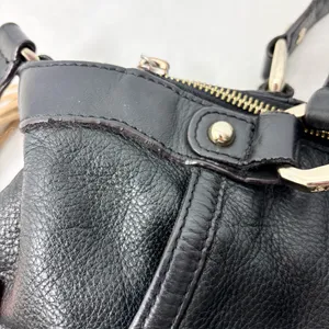 B Makowsky Large Black Genuine Leather Handbag‎ Lombard Satchel thumbnail 9