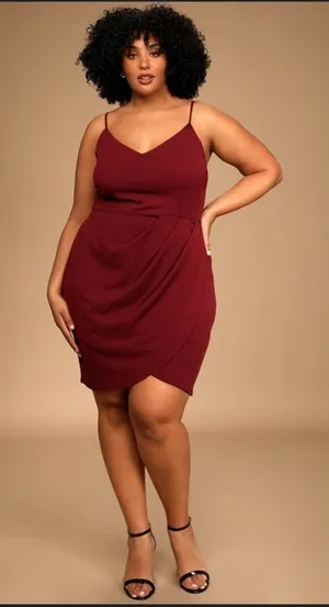 Lulu's Wine High Low Dress Size XL thumbnail 1