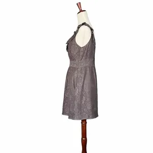 Anthropologie Maeve Dress Women's Size Small Y2K Gray Lace Ruffle Short Sundress thumbnail 3