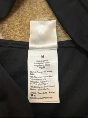 J.Crew Re-Imagined One Piece Swimsuit Black Ruched Plunge Neck Women’s size 16 thumbnail 6