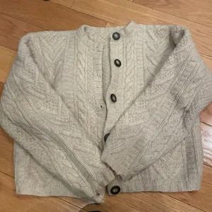 Vintage Cropped Wool Cardigan Tan thumbnail 1