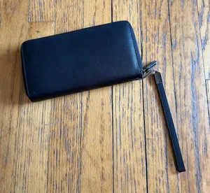 Bveyzi Wallet Womens One Size Black RFID Blocking Zip Around Wristlet Organizer thumbnail 1