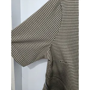 Ralph Lauren Black Label Womens XL Tan Knit Houndstooth Work Shift Dress thumbnail 5