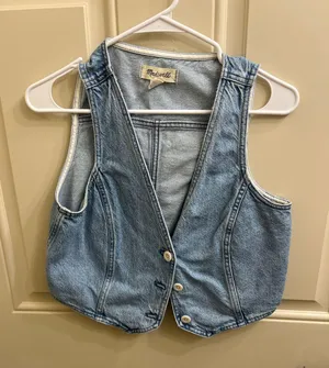 Madewell Katrina Denim Crop Vest Top thumbnail 2