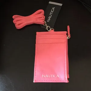 New Nautica Hot Pink Lanyard Id, Credit Card, coin thumbnail 2