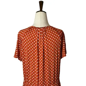 Stine Goya Caitlin Dress Women XS Orange Polka Dot Pleated Midi Boho Retro thumbnail 5