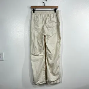 Hollister Parachute Baggy Pants Women XS Cream Adjustable Rise Cinch Hem 8479 thumbnail 4
