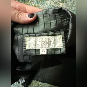 Vintage Cassidy silk pinstripe cropped button bolero jacket, size 6 thumbnail 14
