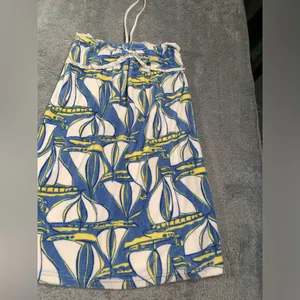 Lilly Pulitzer rare y2k Blue Sailboat Halter coverup swim terrycloth L(8-10) thumbnail 3
