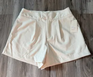 A New Day Women’s Shorts Size 8 White/ Ivory Stretch High Rise Dress Shorts NWT thumbnail 1