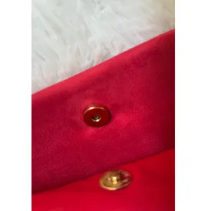 Francesca Red Beaded Heart Clutch Evening Bag Gold Chain Shoulder Strap NWT thumbnail 6