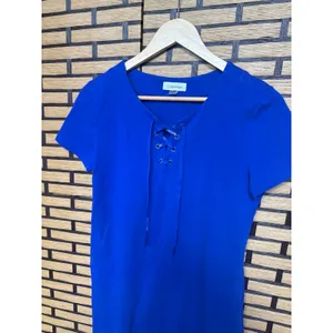 Calvin Klein Blue Lace Up Neck Dress Size Small‎ thumbnail 3