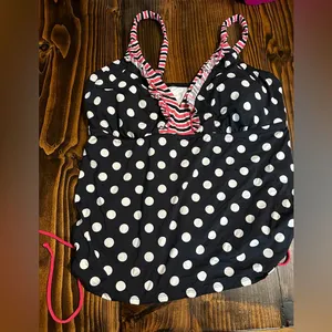 Maurices Black and White Polka Dot swimsuit top thumbnail 1