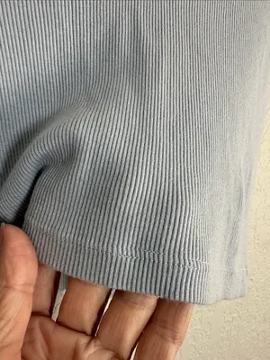 NEW Brandy Melville Sky Blue Ribbed Crop Top Y2K V Neck thumbnail 5