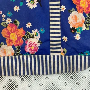Bright Striped Summer Diaper Carry Matilda Jane Blue Floral Tote Bag thumbnail 3