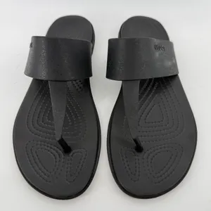 Crocs Tulum Flip Flop Sandal Black Women 9 Slip On Casual Comfy Beach Vacay thumbnail 2