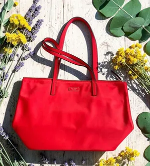 KATE SPADE Red Nylon Shoulder Tote Bag Womens thumbnail 1
