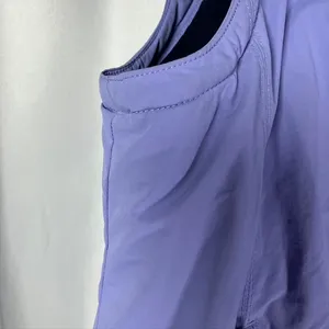 LL Bean Women's Regular Small Lavender Nylon Fleece‎ Lined Vest Zip Pockets thumbnail 7