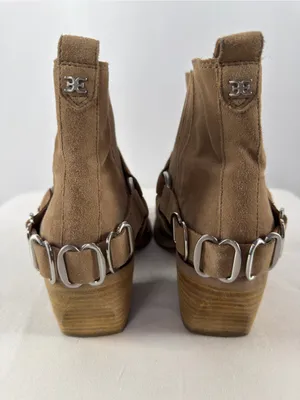 Sam Edelman‎ Bellamie Suede Square Toe Bootie in Taupe Size 8 thumbnail 4