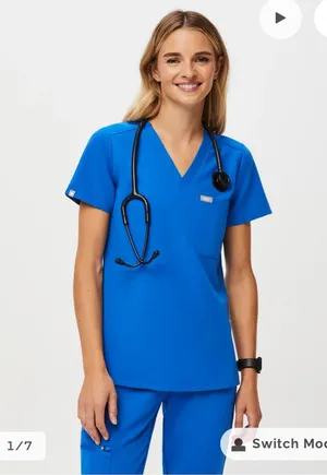 Royal FIGS Blue Scrub Pants and scrub top SET thumbnail 1