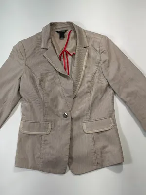 White House Black Market Taupe Blazer with Notch Lapel Size 8 thumbnail 2