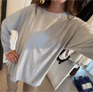 Light Blue Long Sleeve Workout Top White Size XS thumbnail 1
