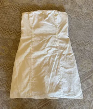 Abercrombie & Fitch White Linen Mini Dress thumbnail 1