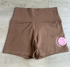 EUC OFFLINE by Aerie The Hugger Brown Smiley Bike Shorts 5" Inseam hi-rise sz L thumbnail 1