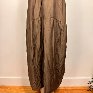 Coline Brown Maxi Dress Sz M Kaftan Loose Short Sleeves Coverup thumbnail 3