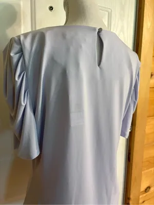 Calvin Klein Lilac Puff Sleeve Short Sleeve Top NWT size Large thumbnail 5